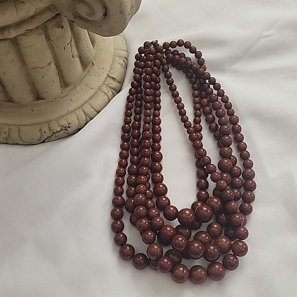 Vintage Crackle Beaded Necklace